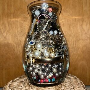Mystery Jewelry Jar! Variety of Gold, Silver, & Colored vintage & new pieces